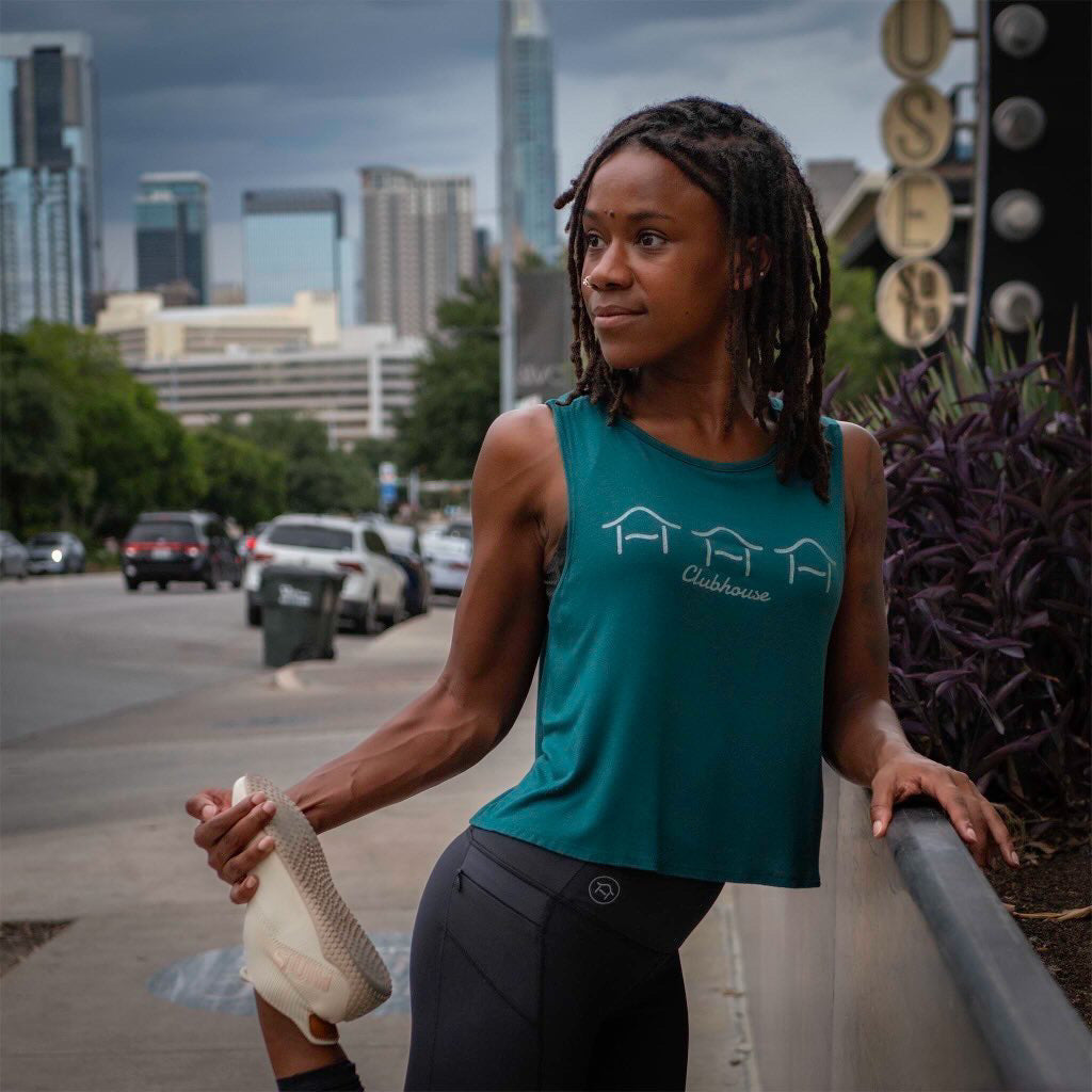 Soft Crop Tank - Teal
